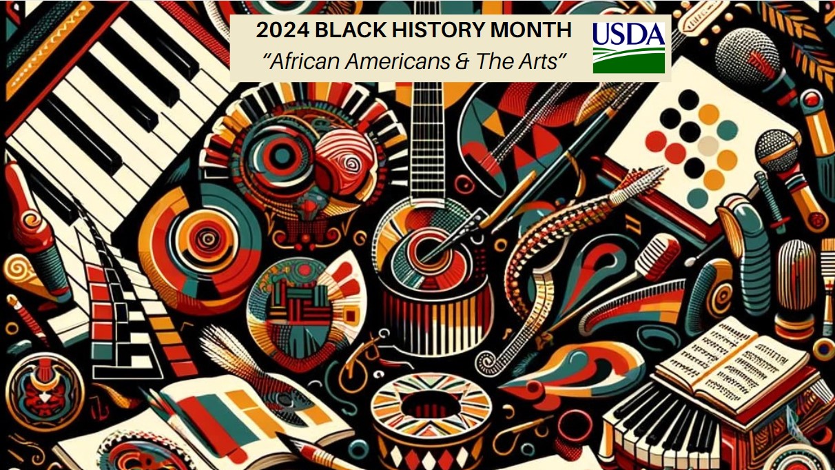 USDA 2024 Black History Month - African Americans and the Arts - Zoom background - 01